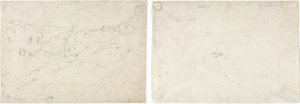 Widok Marino (prosto); Szkic do krajobrazu (verso) autorstwa Jean Baptiste Camille Corot