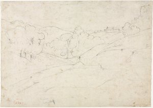 Widok Marino recto, 1827. autorstwa Jean Baptiste Camille Corot