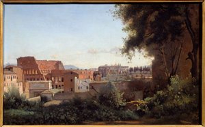Widok na Koloseum w Rzymie z Farnese Gardens Obraz Camille Corot (1796-1875) 1826 nd. 0,3x0,49 m² autorstwa Jean Baptiste Camille Corot
