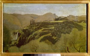 Widok na cascatelles – obraz Tivoli Camille Corot (1796-1875) XIX-wieczne słońce. 0,26x0,41 m . autorstwa Jean Baptiste Camille Corot