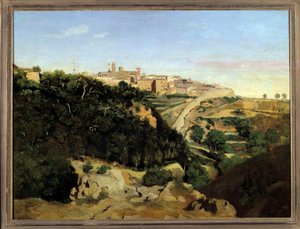 Volterra, le Municipe Obraz Camille Corot (1796-1875) XIX-wieczne słońce. 0,7x0,94 m² autorstwa Jean Baptiste Camille Corot