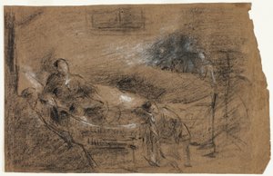 Scena przy łożu śmierci autorstwa Jean Baptiste Carpeaux