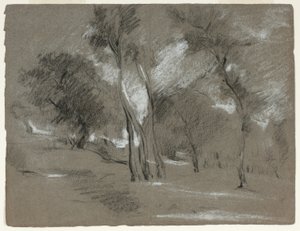 Krajobraz z drzewami autorstwa Jean Baptiste Carpeaux