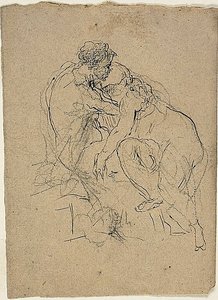 Siedząca para obejmująca się autorstwa Jean Baptiste Carpeaux