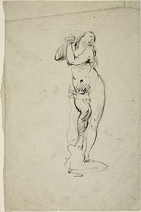 Stojąca kobieta z zaciśniętymi dłońmi autorstwa Jean Baptiste Carpeaux