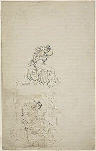 Dwie siedzące pary obejmujące się autorstwa Jean Baptiste Carpeaux