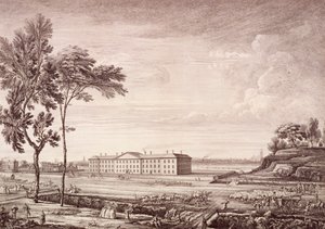 Widok londyńskiego szpitala przy Whitechapel Road, 1753