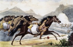 Indianie Guaycuru na koniach, odbywają malowniczą i historyczną podróż do Brazylii, Brazylii