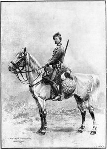 Ścigacz gwardii, Rosja, 1892 r. autorstwa Jean Baptiste Edouard Detaille