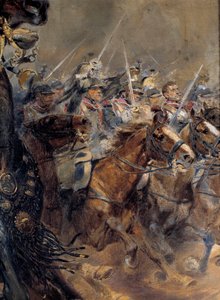 Wojna napoleońska: „”Ostatnia szarża generała Antoine Charlesa hrabiego de Lasalle (1775-1809), zabitego w Wagram 6 lipca autorstwa Jean-Baptiste Edouard Detaille