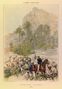 Typy i mundury francuskiego Armee kapitana Julesa Richarda, zilustrowane przez Edouarda Detaille (1848-1912): Fusiliers Marins on Expedition w 1887, kolekcja prywatna autorstwa Jean Baptiste Edouard Detaille