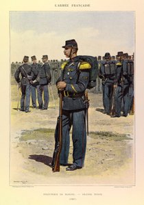 Typy i mundury francuskiego Armee kapitana Julesa Richarda, zilustrowane przez Edouarda Detaille (1848-1912): Piechota piechoty morskiej w wielkim stroju z 1887 r., kolekcja prywatna autorstwa Jean-Baptiste Edouard Detaille