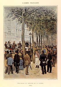 Typy i mundury francuskiego Armee kapitana Julesa Richarda, zilustrowane przez Edouarda Detaille (1848-1912): Sztab Ministra Wojny w 1884 r., zbiory prywatne autorstwa Jean Baptiste Edouard Detaille