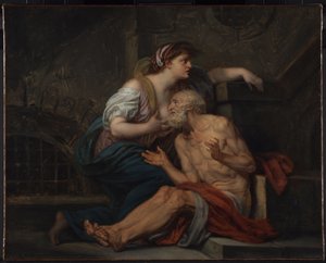 Simon i Pero: "Rzymska dobroczynność" autorstwa Jean Baptiste Greuze