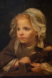 Dziewczyna z kapucynem, detal autorstwa Jean Baptiste Greuze