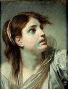 Głowa młodej dziewczyny (pastel na papierze) autorstwa Jean Baptiste Greuze