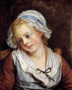Portret dziewczyny Obraz Jean-Baptiste Greuze (1725-1805). 1765. wym. 0,45x0,37m. Chantilly, Musee Conde - Portret młodej dziewczyny. Obraz Jean-Baptiste Greuze (1725-1805). 1765. 0,45 x 0,37 m. Muzeum Conde, Chantilly, Francja autorstwa Jean Baptiste Greuze