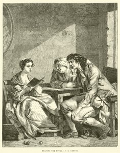 Czytanie powieści autorstwa Jean Baptiste Greuze