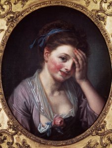 Dziewczyna ma różę Obraz Jeana Baptiste Greuze (1725-1805) XVIII wiek. Paryż, Musee Cognacq Jay. autorstwa Jean Baptiste Greuze