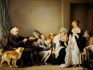 Wdowa i jej spowiednik (obraz olejny) autorstwa Jean Baptiste Greuze