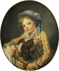 Młody chłopiec z psem autorstwa Jean Baptiste Greuze