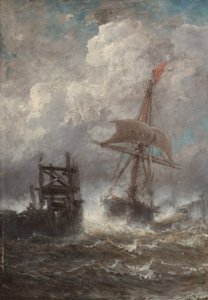 Pejzaż morski ze statkiem, 1870