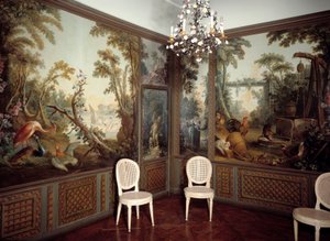 Widok wnętrza dearteau Salonu zrealizowanego przez Jeana Baptiste Hueta (1745-1811) autorstwa Jean Baptiste Huet