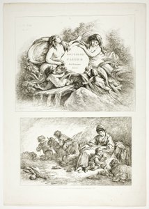 Tablica siódma z 38, z Oeuvres de J. B. Huet autorstwa Jean Baptiste Huet