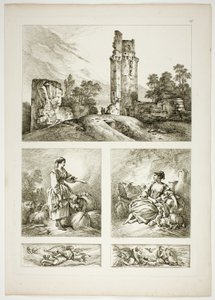 Tablica szesnasta z 38 z Oeuvres de J. B. Huet autorstwa Jean Baptiste Huet