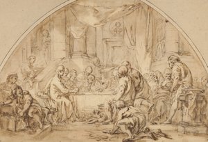 Studium do Ostatniej Wieczerzy, ok.1792 autorstwa Jean Baptiste Huet