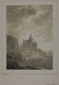 Widok kościoła autorstwa Jean Baptiste Isabey