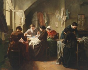 szwaczki bretońskie autorstwa Jean-Baptiste Jules Trayer