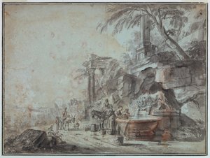 Przy fontannie autorstwa Jean Baptiste Lallemand