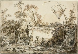 Studium do Frontyspisu, do Varie Vedute del Gentile autorstwa Jean Baptiste Le Prince