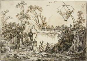 Studium do Frontyspisu dla Varie Vedute del Gentile, c.1755 autorstwa Jean Baptiste Le Prince