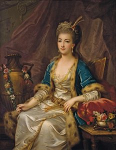 Portret siedzącej kobiety ubranej „à la russe”