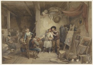 Adriaen Brouwer ze swoim uczniem J. van Craesbeek
