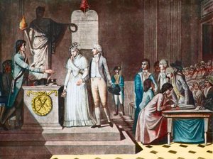 Małżeństwo republikańskie - Małżeństwo republikańskie - po Aquatinte Jean-Baptiste Mallet (1759-I835) - XVIII wiek