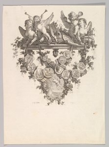 Winieta ze sfinksami i puttami, 1779. autorstwa Jean Baptiste Marie Huet