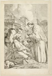 Św. Karol Boromeusz Błogosławiący Zarazę autorstwa Jean Baptiste Marie Pierre