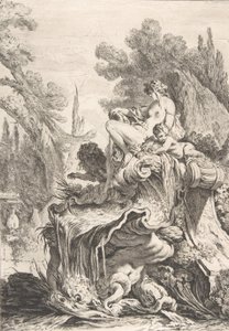Siedząca nimfa Fontanna z najadą osadzoną na muszli, ca. 1740. autorstwa Jean Baptiste Marie Pierre
