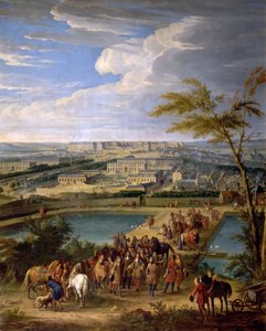 Widok na miasto i pałac wersalski widziany ze wzgórza Montbauron autorstwa Jean Baptiste Martin