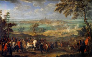 Wojna Ligi Augsburskiej (1689-1697): „” Zdobycie miasta Mons przez Ludwika XIV (1638-1715) w dniu 9/04/1691”” Obraz Jeana Baptiste Martina Starszego (1659-1735) Nd. 2,6x3,2 m²