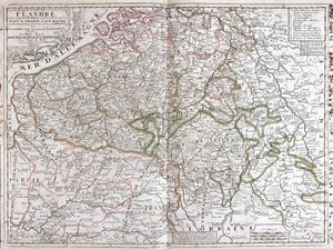 Mapa Belgii (Grawerowanie autorstwa Jean Baptiste Nolin