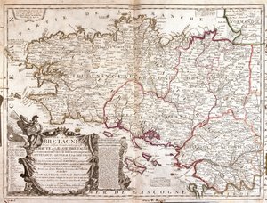Mapa Bretanii (Francja) autorstwa Jean Baptiste Nolin