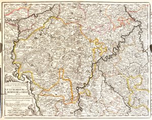 Mapa Luksemburga i diecezji Treves (Niemcy) (Grawerowanie autorstwa Jean Baptiste Nolin