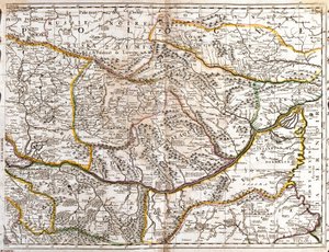 Mapa Wołoszczyzny Morawskiej (Czechy) (Grawerowanie autorstwa Jean Baptiste Nolin