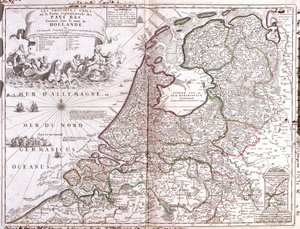 Mapa Holandii (Grawerowanie autorstwa Jean Baptiste Nolin