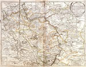 Mapa Nadrenii-Palatynatu i części Bawarii (Niemcy) (Grawerowanie autorstwa Jean Baptiste Nolin