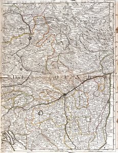 Mapa Szwabii (Niemcy) (Grawerowanie autorstwa Jean Baptiste Nolin